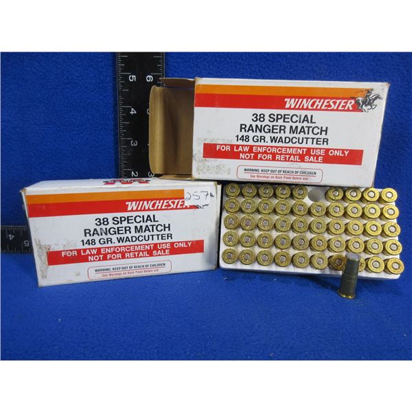 38 Spl 148gr Wadcutter Ranger Match Cartridges