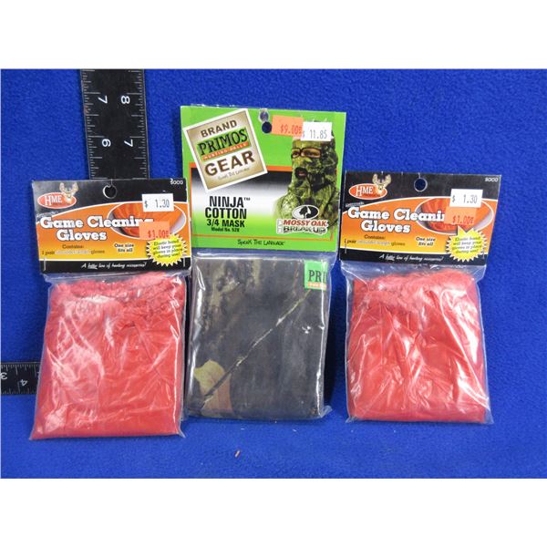 NEW - Ninja Cotton 3/4 Mask & 2 Game Cleaning Gloves