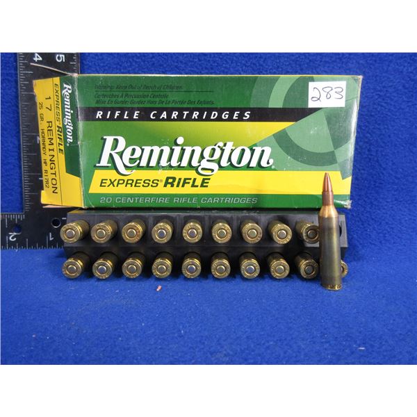 17 Rem. 25gr Hornady HP Remington Cartridges - Box of 20