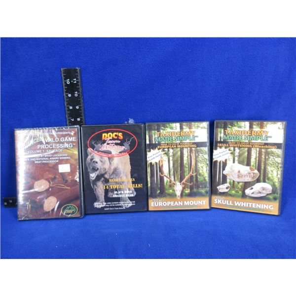 4 DVD's - Wild Game Processing, Bear Bonanza, Taxidermy