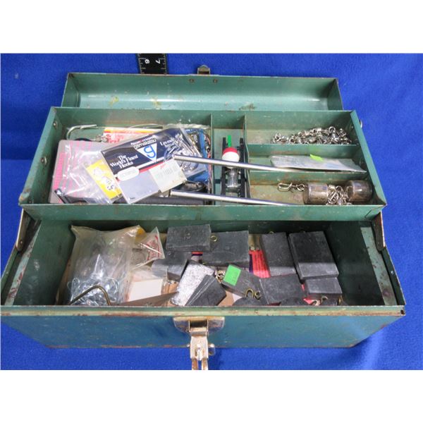 Beach Industries Tackle Box with 13 Large Lead Weights