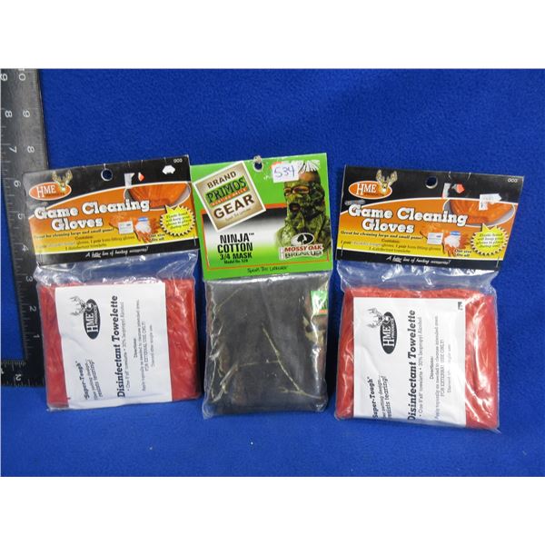 NEW - Ninja Cotton 3/4 Mask & 2 Game Cleaning Gloves