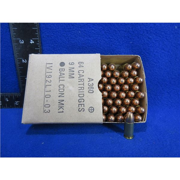 9MM Ball CDN MKI Military Cartridges - Box of 64