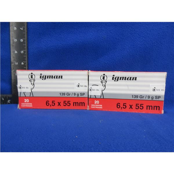 Collector Ammo - 6.5X55MM 139gr SP Igman Cartridges