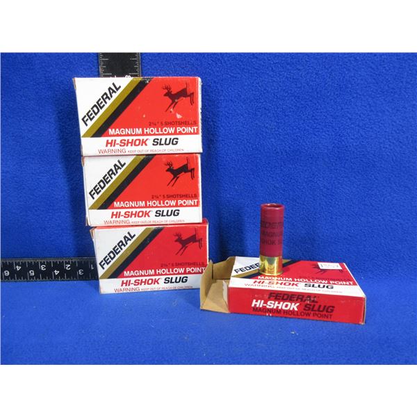12 Ga 2 3/4" Magnum HP Hi-Shok Slug Federal Shotshells