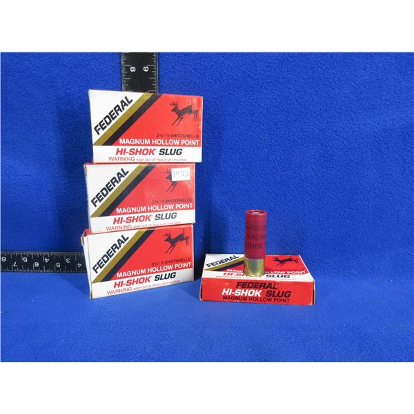 12 Ga 2 3/4" Magnum HP Hi-Shok Slug Federal Shotshells