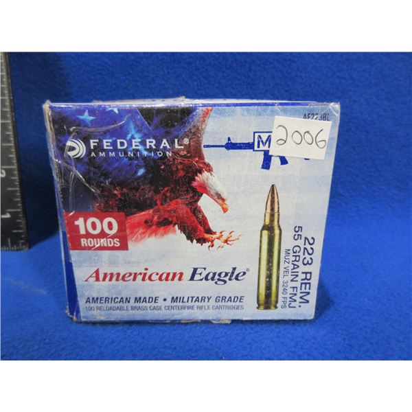 223 Rem. 55gr FMJ American Eagle Federal  Cartridges
