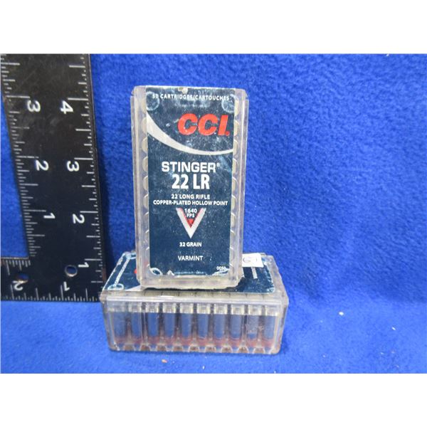 22 LR 32gr HP Copper Plated Stinger CCI Cartridges