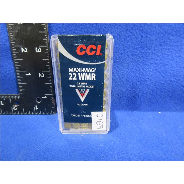22 WMR 40gr TMJ Maxi-Mag CCI Cartridges - Box of 50