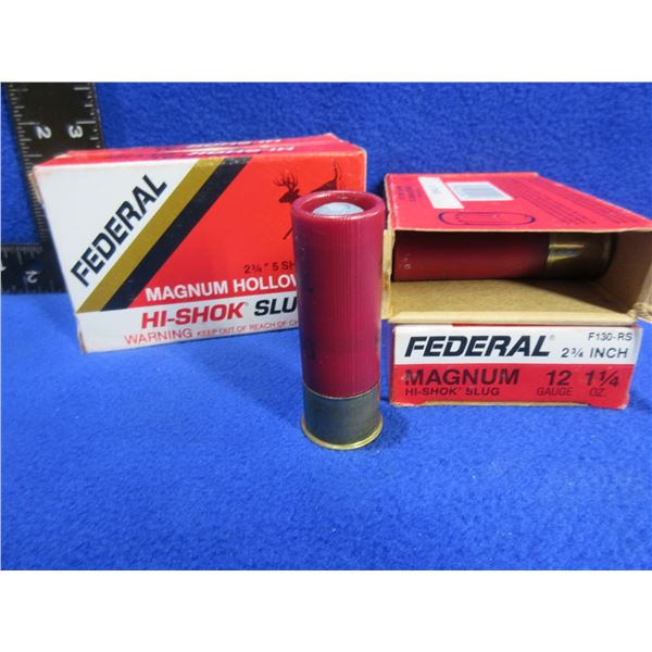 12 Ga 2 3/4" Magnum HP Hi-Shok Slug Federal Shotshells