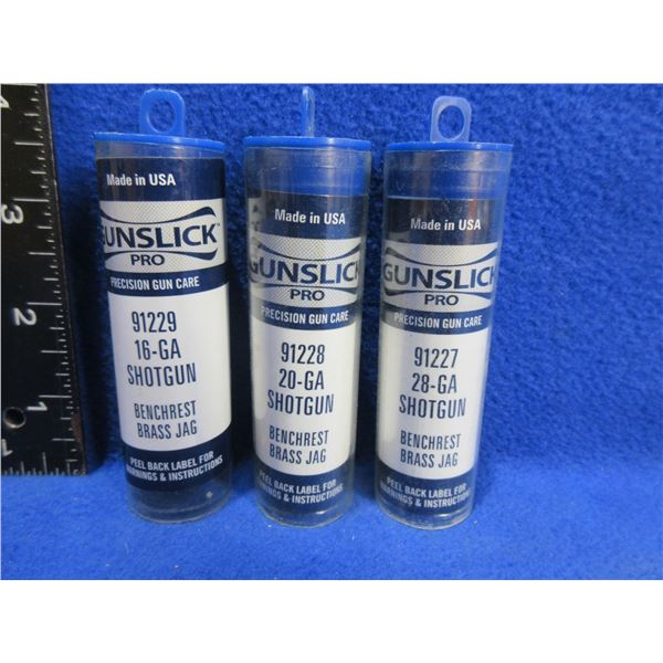 NEW - Gunslick 16, 20, 28 Ga. Benchrest Brass Jags