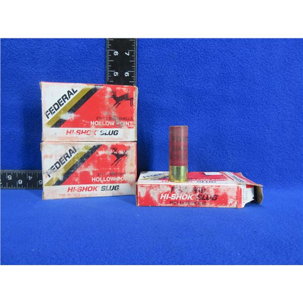 12 Ga 2 3/4" HP Hi-Shok Slug Federal Shotshells