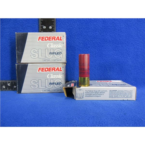 12 Ga 2 3/4" 438gr HP Rifled Slug Federal Shotshells