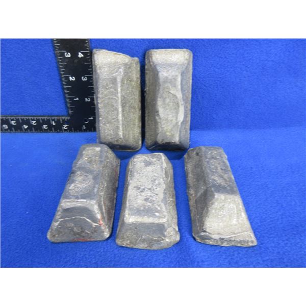 12 lbs 13 ozs of Linotype Lead in 5 Bricks