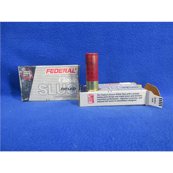 12 Ga 2 3/4" HP Magnum Rifled Slug Federal Shotshells