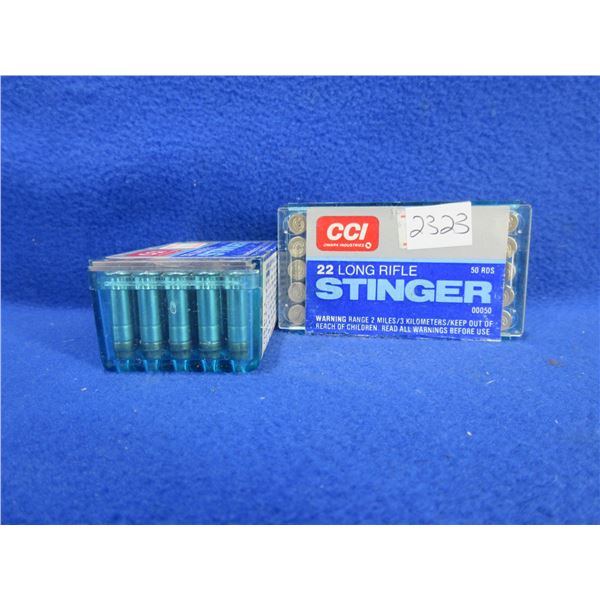 22 LR HP Stinger CCI Cartridges - 2 Sealed Boxes of 50