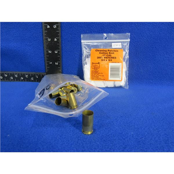 Brass Only - 45 Auto Unprimed - Bag of 26 + 17 Cal Patches