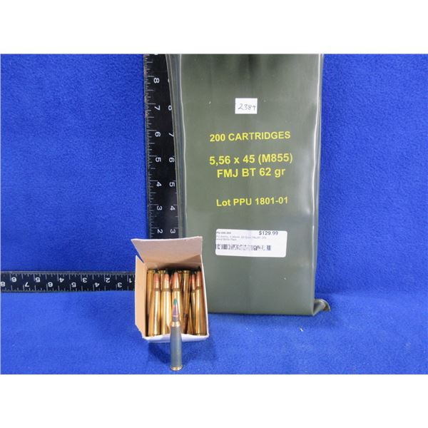 5.56 X 45 M855 FMJ BT 62gr Battle Pack 200 Rds Opened