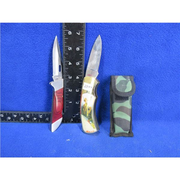 2 - Folding Knives, One has a Case