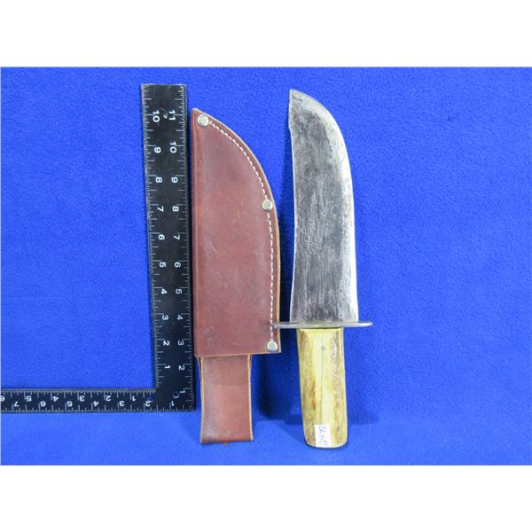 Hand Made Canadian Bowie Primitive Knife with Sheath