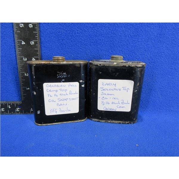 Collector Tins - 2 Canadian Black Powder 1/2 lb Tins - CIL
