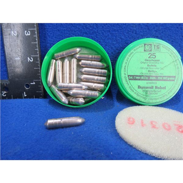 7MM .284" 162gr Dynamit Nobel Bullets - Tub of 17