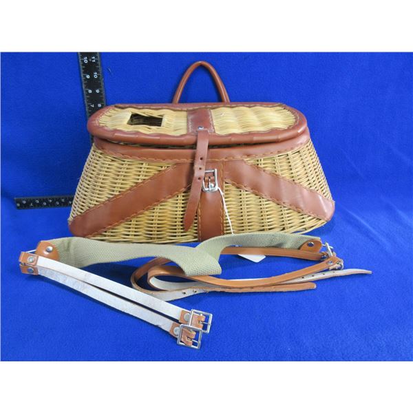 Wicker Fishing Creel/Basket - Appears Unused