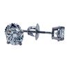 Image 2 : 1.00 ctw Diamond Stud Earrings - 14KT White Gold