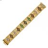 Image 6 : Vintage 18K Gold 7" Opal Garnet Sapphire Emerald Multi Color Wide Heavy Bracelet