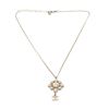 Image 2 : Chanel Silver-toned CC Flower Drop Necklace
