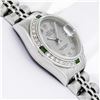 Image 4 : Rolex Quickset Gray Roman Diamond & Emerald Datejust Wristwatch 26MM