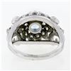 Image 7 : Fancy Vintage 14K White Gold 2.85 ctw Round Aquamarine Diamond Dome Cocktail Rin