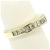 Image 5 : 14k Yellow Gold 1.00 ctw Baguette Diamond Channel Domed Wedding Band Ring