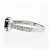 Image 6 : Petite 14K White Gold 1.05 ctw Oval Sapphire Solitaire & Diamond Halo Promise Ri