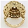 Image 5 : Large Vintage 14K Yellow Gold 2.20 ctw Diamond Hand Engraved Flower Cocktail Rin