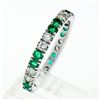 Image 9 : 14K White Gold 1.40 ctw Round Shared Prong Diamond & Emerald Eternity Band Ring