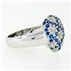 Image 4 : 18K White Gold 1.95 ctw Pavï¿½ Sapphire & Diamond Puffed Domed Heart Cluster Rin