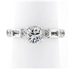 Image 1 : Vintage 18k White Gold 1.27 ctw Round & Baguette Diamond Solitaire Engagement Ri