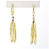 Image 2 : Estate 14k Yellow Gold 32mm Double Tube Large Circle Ring Hoop Dangle Earrings