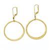 Image 4 : Estate 14k Yellow Gold 32mm Double Tube Large Circle Ring Hoop Dangle Earrings