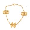 Image 2 : Chanel Gold Plated Brass CC Rhinestone Charm Bracelet