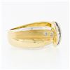 Image 5 : High Quality 18k TT Gold 0.48 ctw Round & Baguette Diamond Wide Buckle Band Ring