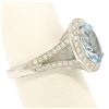 Image 7 : New Modern 18K White Gold 3.07 ctw Oval Aquamarine Diamond Sylvie Split Shank Ri