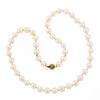 Image 4 : 18" 8.5-8.75mm White Akoya Pearl Strand Necklace w/ 14K Yellow Gold Ball Clasp