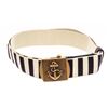 Image 1 : Gucci Mens Navy / White Fabric Brass Anchor Buckle Striped Belt