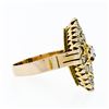 Image 5 : Antique Victorian 14k Rosy Yellow Gold Rose Cut Diamond Marquise Navette Ring
