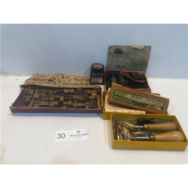 Collection Of Antique Printing Supplies