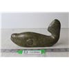Image 1 : Vintage Whale Soapstone Carving - 8", Marked
