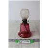 Image 1 : Miniature Cranberry Glass Kerosene Lamp