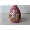 Image 2 : Pink Vase with Hand Painted Flowers - 7"
